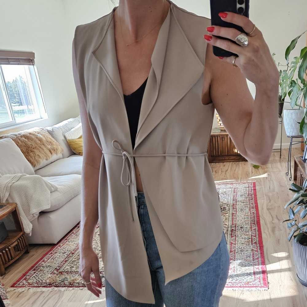 Zara Cream Beige Tunic Top Medium